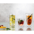 clear Double Wall Glasses Cocktail Drinkware Glass set